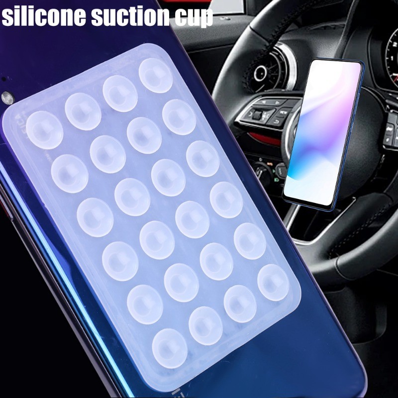 24 แคปซูลที่วางโทรศัพท์-โทรศัพท์ดูดแผ่นคงที่-ซิลิโคน,กันลื่น,ยึด-ถ้วยดูดติดตั้ง-ติดผนัง-โทรศัพท์มือถือคงที่ดูด