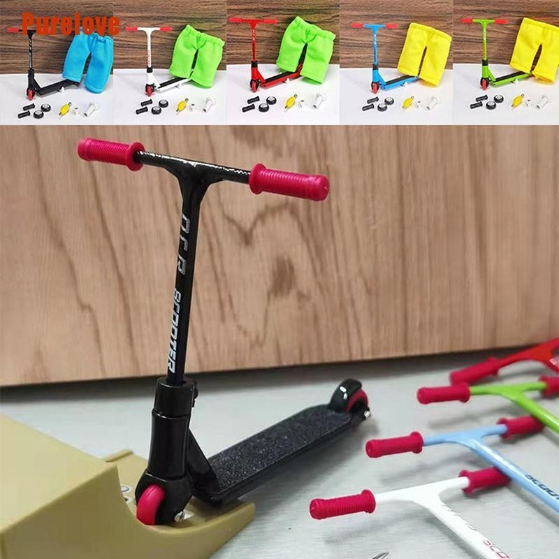 [Purelove] Alloy Finger Scooter With Mini Scooters Tools And Finger Board Skateboard Toy