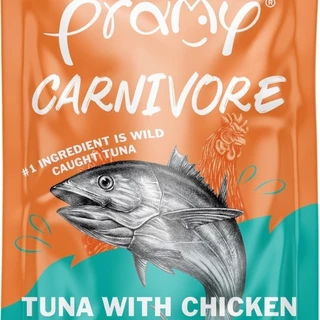 Pramy Carnivore 12 ซอง อาหารเปียกแมวพรามี่ คานิวอล ขนาด 70g ยกโหล ไม่เติมเกลือ โซเดี่ยมต่ำ
