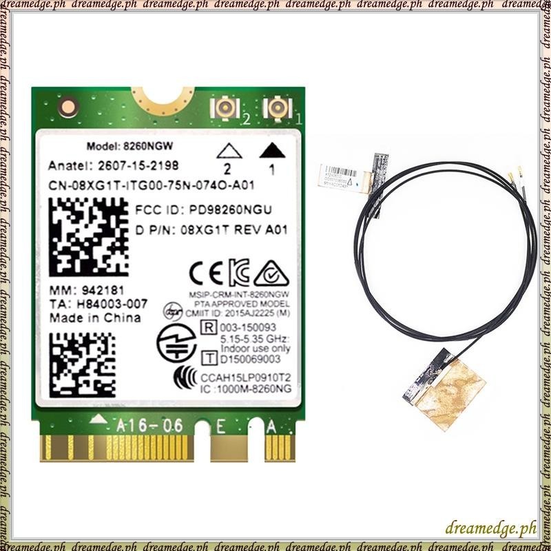 [SKG] 8260 8260NGW การ์ด WiFi+2XAntenna บลูทูธ 4.2 NGFF M.2 WiFi โมดูลการ์ดไร้สายสําหรับ AC 8260
