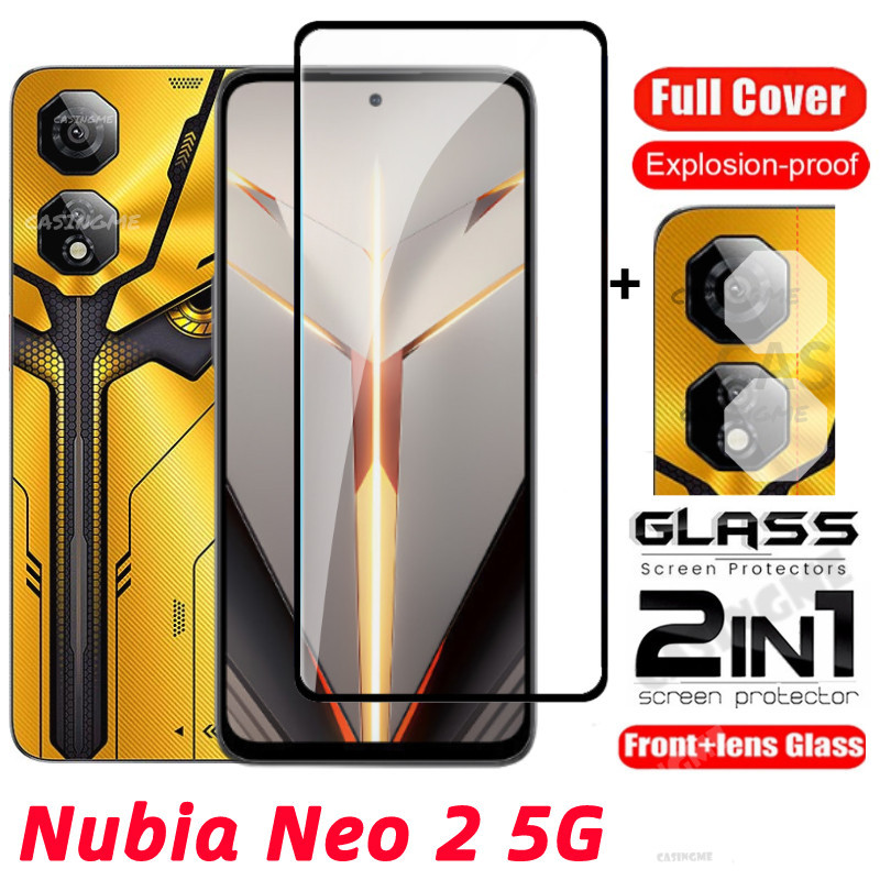 Nubia Neo 2 5G 2024 2in1 ป้องกันหน้าจอฟิล์มโปร่งใสโทรศัพท์ป้องกันหน้าจอสําหรับ ZTE Nubia Neo 2 Neo2 NibiaNeo2 2Neo 5G 4G 2024 กระจกนิรภัยเลนส์กล้อง