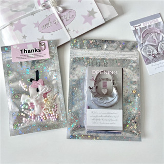 10pcs/set Ins Laser Stars ถุงปิดผนึกโปร ่ งใส Photocard กระเ…
