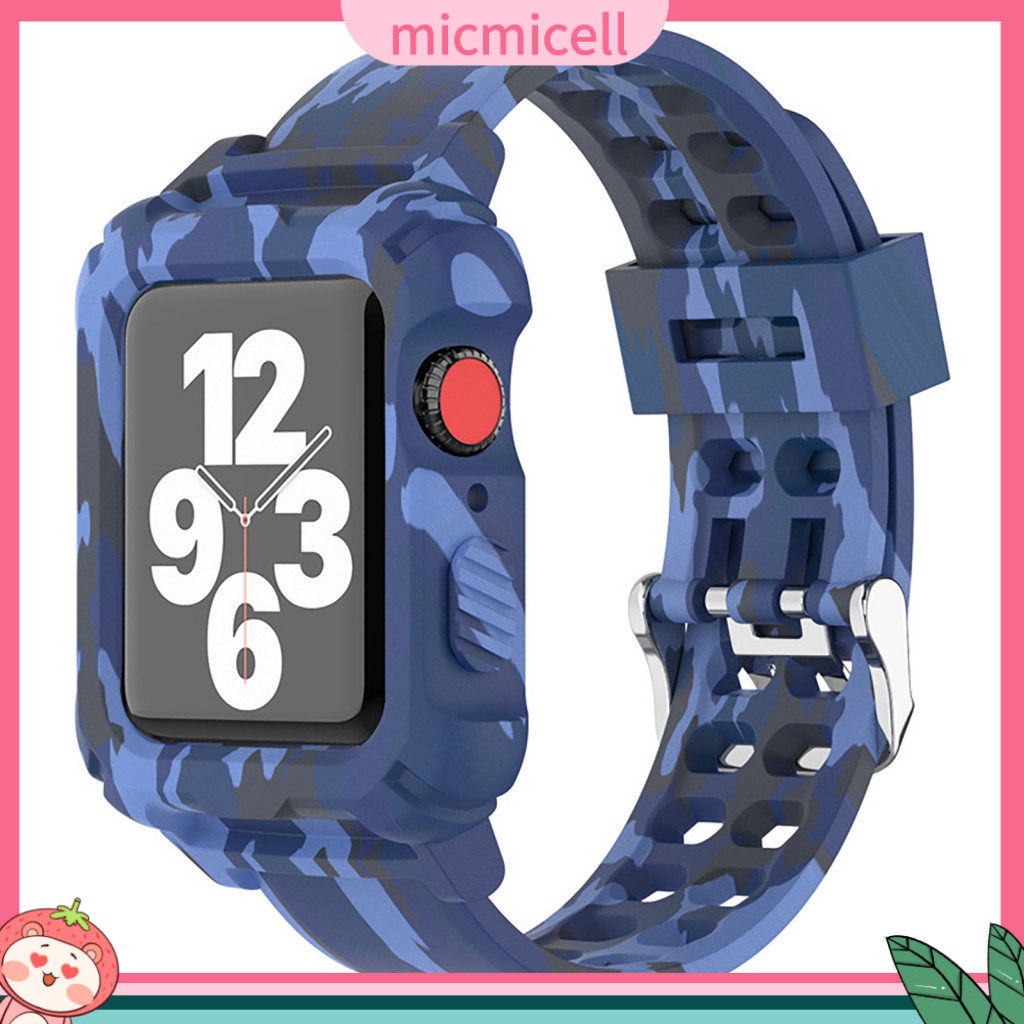 Mic _ Practical Watch Strap Watch Protective Case Band ปรับได ้ สําหรับ Apple Watch