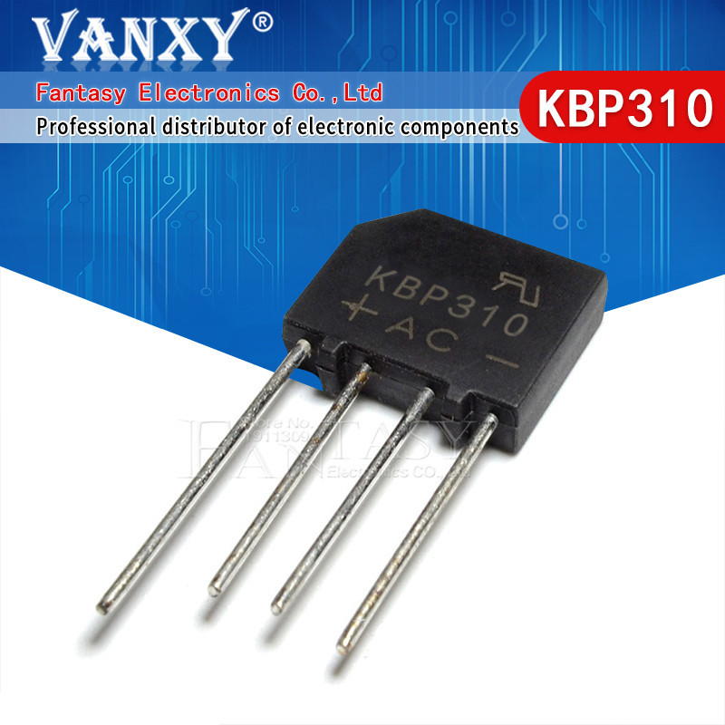 10pcs KBP310 1000V 3A สะพาน rectifier KBP206 KBP210 KBP307 KBP406 KBP310 KBP410 ส ่ วนประกอบอิเล ็ กทรอนิกส ์