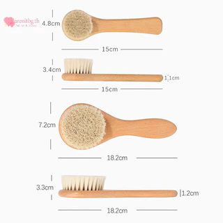RENBG Baby Care Beech Handle แปรงเด็ก Hbrush ทารกแรกเกิดหวีสําหรับนวดสําหรับอาบน้ําเด็ก Pure Natur TH