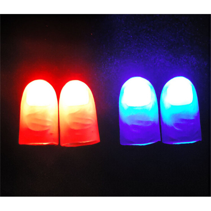 ของขวัญและของเล่น 2 ชิ้น Magic Trick Props ความแปลกใหม่ไฟ LED กระพริบนิ้วมือเด็กเรืองแสงของเล่นของขวัญ.