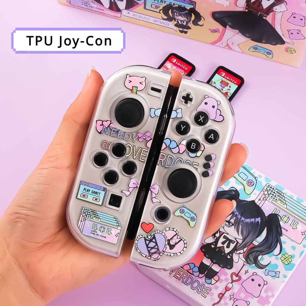 อุปกรณ ์ เสริม Nintendo Switch Joy-con เคสป ้ องกัน Hard Case โปร ่ งใส Soft Shell เหมาะสําหรับ SwitchV1V2 &OLED ​​​​​​​