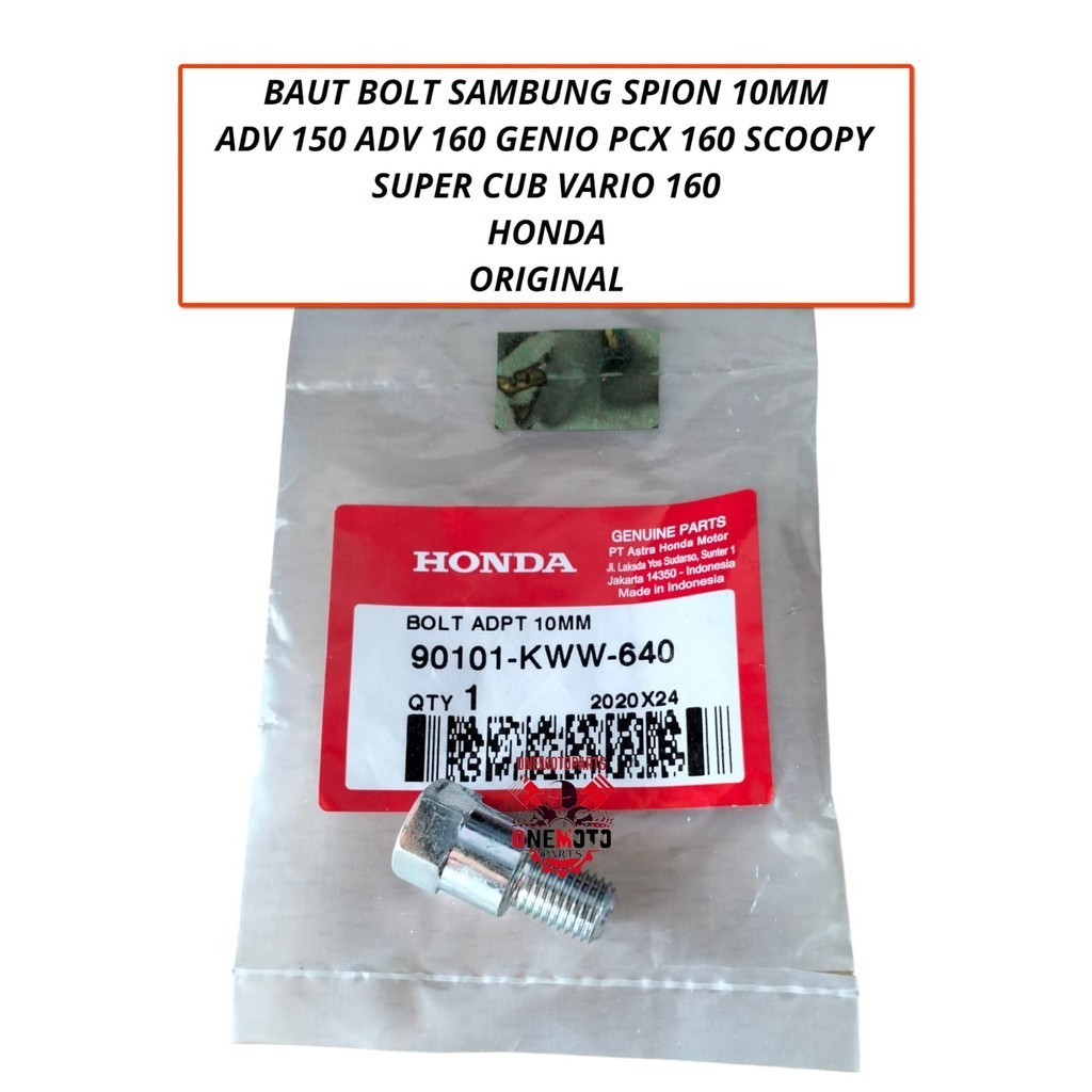 10MM MIRROR CONNECTION BOLT ADV 150 ADV 160 GENIO PCX 160 SCOOPY SUPER CUB VARIO 160 HONDA ORIGINAL 