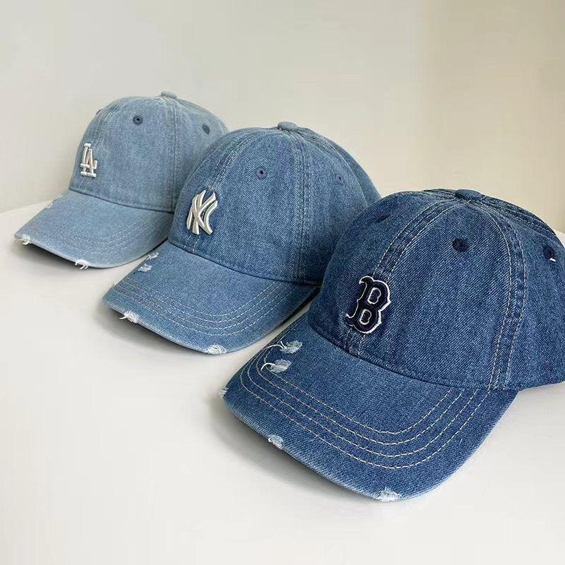 ผู้ชายผู้หญิงเย็บปักถักร้อย B Denim เบสบอลหมวกปรับ Snapback หมวก Hip Hop ฤดูร้อนกลางแจ้ง Sun หมวก