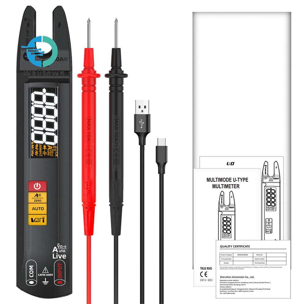 Bside U0 3-in-1 Current Clamp Meter + Multimeter + เครื่องทดสอบแรงดันไฟฟ้าความแม่นยําสูง U-Shaped มั