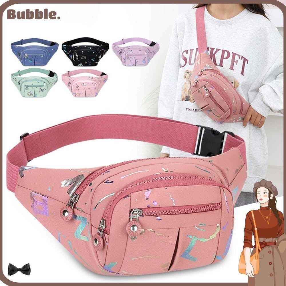 Bubble กระเป๋าคาดเอว กระเป๋าคาดอก กันน้ํา อเนกประสงค์ พิมพ์ลายตัวอักษร น้ําหนักเบา สไตล์สปอร์ต