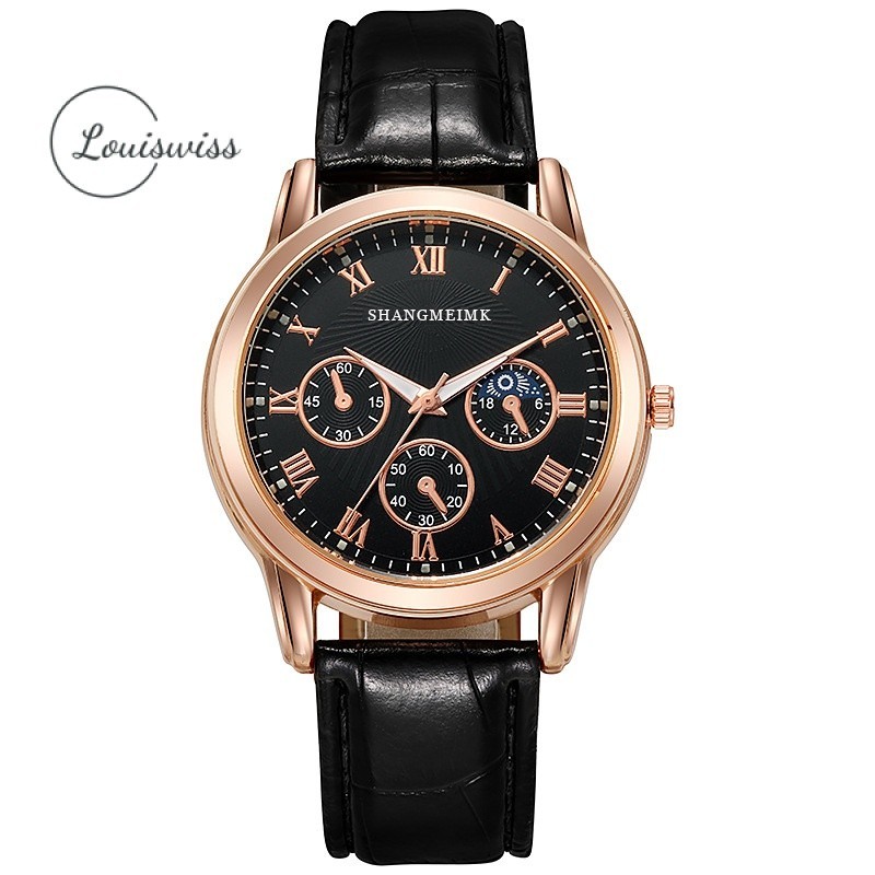 Louiswiss Fashion นาฬิกาผู ้ ชาย นาฬิกาหนัง นาฬิกาธุรกิจ