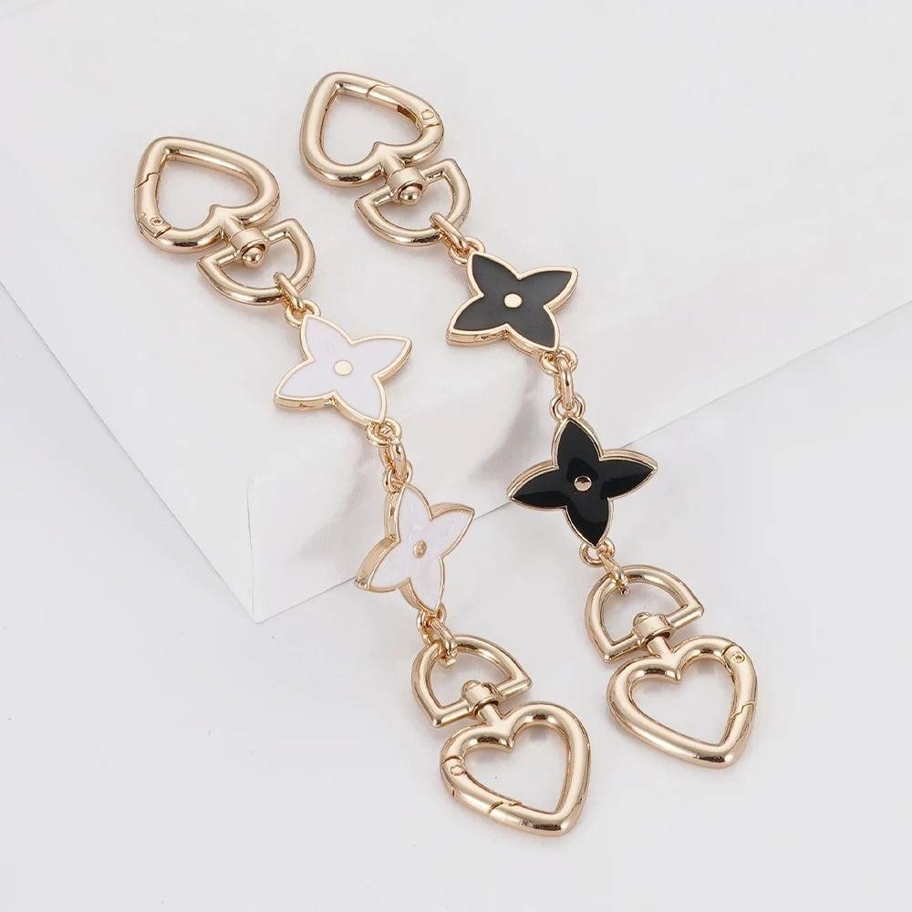 ห่วงโซ่กระเป๋า OLVIDO, เข็มขัดกระเป๋าแบบถอดได้โลหะผสมสังกะสี, DIY Four-leaf Clover รูปกระเป๋าสะพายสายคล้อง Extender อุปกรณ์เสริมกระเป๋า