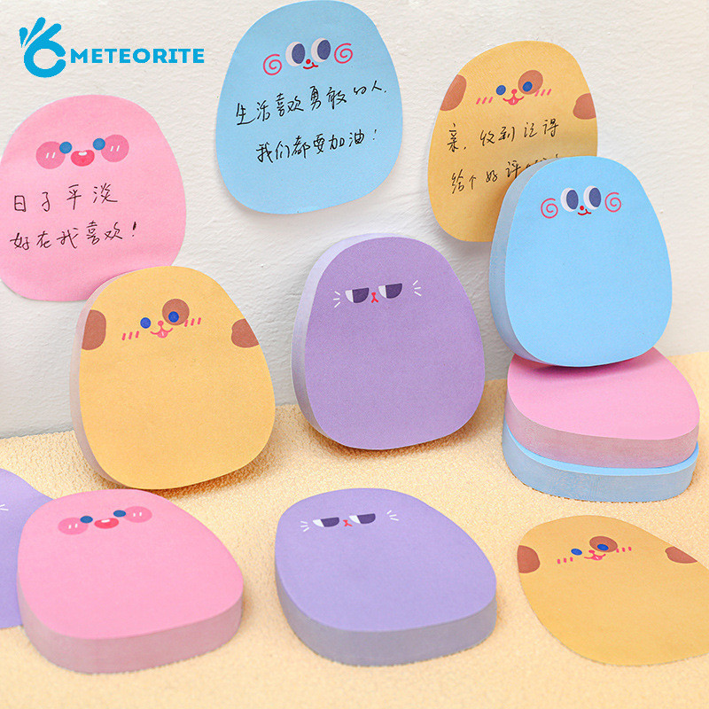 3 ชิ้น/เซ็ตการ์ตูนขี้เล่น Rich Expression Sticky Notes - แผ่นโน้ตหัวใจสีสันสดใส - กระดาษข้อความ N ครั้งเครื่องเขียนนักเรียน