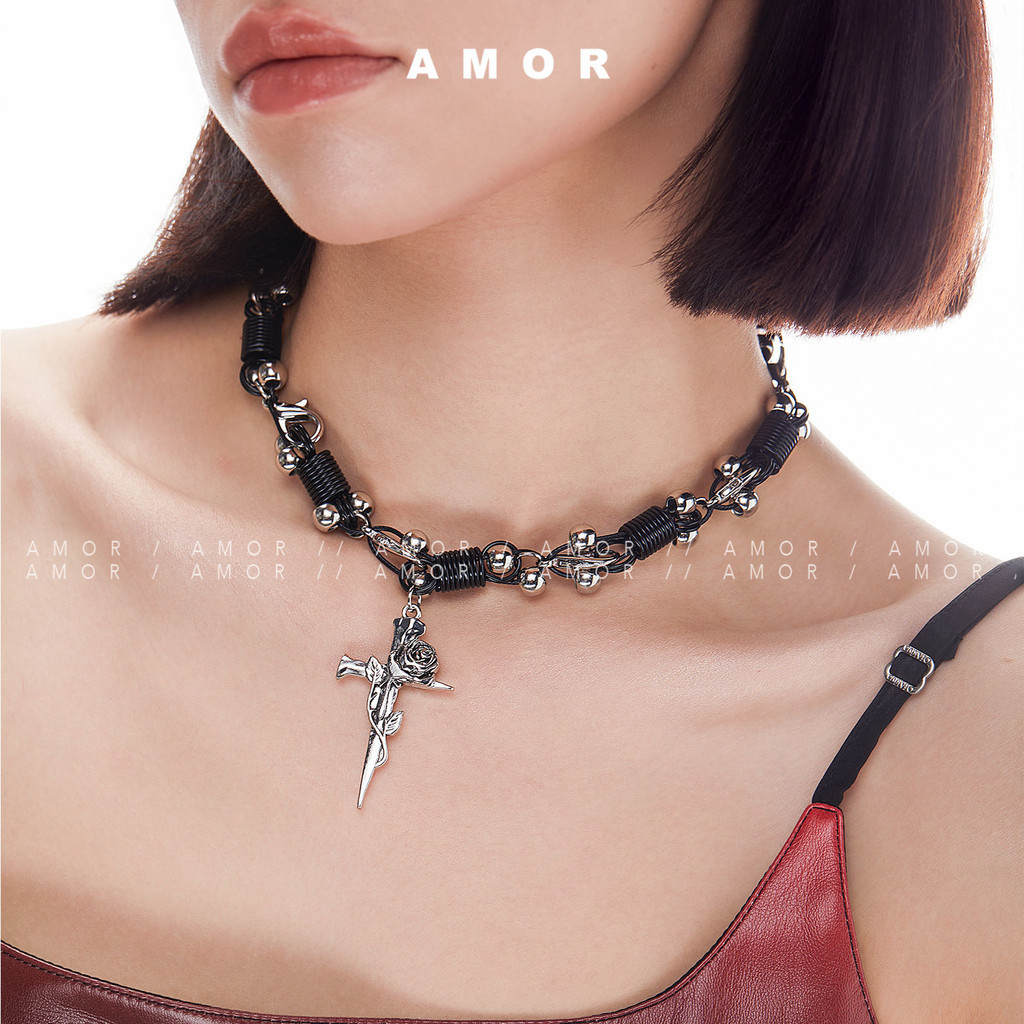 Gothic Y2Kstyle สร ้ อยคอพังก ์ unisex