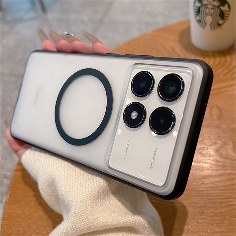 แม ่ เหล ็ กสําหรับ POCO X6 x5 f6 f5 f4 f3 Pro ปลอกโปร ่ งใสสําหรับ Xiaomi POCO X6Pro 5G Redmi K70E k70 ป ้ องกันเชลล ์ กันกระแทกกันชน