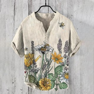 ฤดูร้อนข้ามพรมแดนสไตล์ฤดูร้อนพิมพ์ดิจิตอลแขนสั้นเสื้อผู้ชายส…