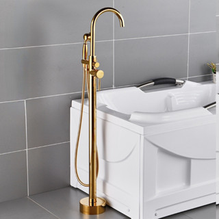 ก๊อกน้ำอ่างอาบน้ำแบบตั้งพื้นร้อนและเย็นแบบโบราณทองแดงทั้งหมด…