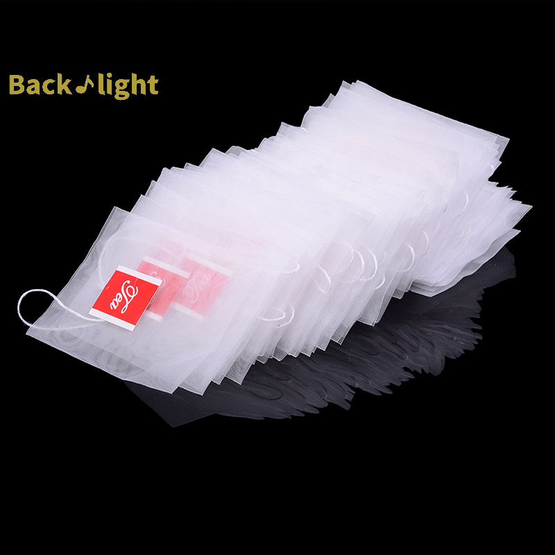 [Backlight] 100 ชิ้นไนลอนถุงชาที่ว่างเปล่าที่กรองชาใหม่สมุนไพรเครื่องเทศกรองถุงชา [ใหม่]