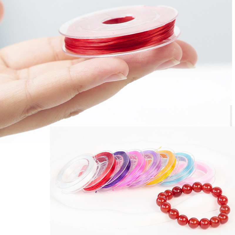สตริงยืดคริสตัล 0.6 มม. 1 ม้วน 10 เมตร สำหรับเครื่องประดับ DIY