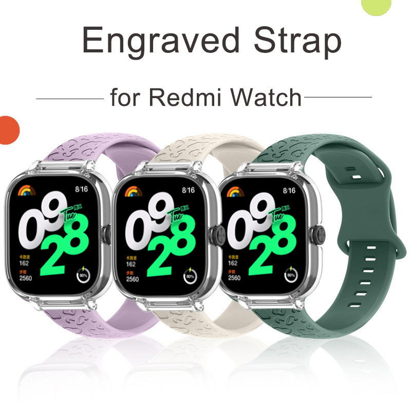 เสือดาวแกะสลักสําหรับ Xiaomi Redmi นาฬิกา 4 Smat นาฬิกา Redmi นาฬิกา 3 3 Active นาฬิกาซิลิโคนสายรัดข ้ อมือสําหรับ Xiaomi Mi นาฬิกา Lite อุปกรณ ์ เสริม