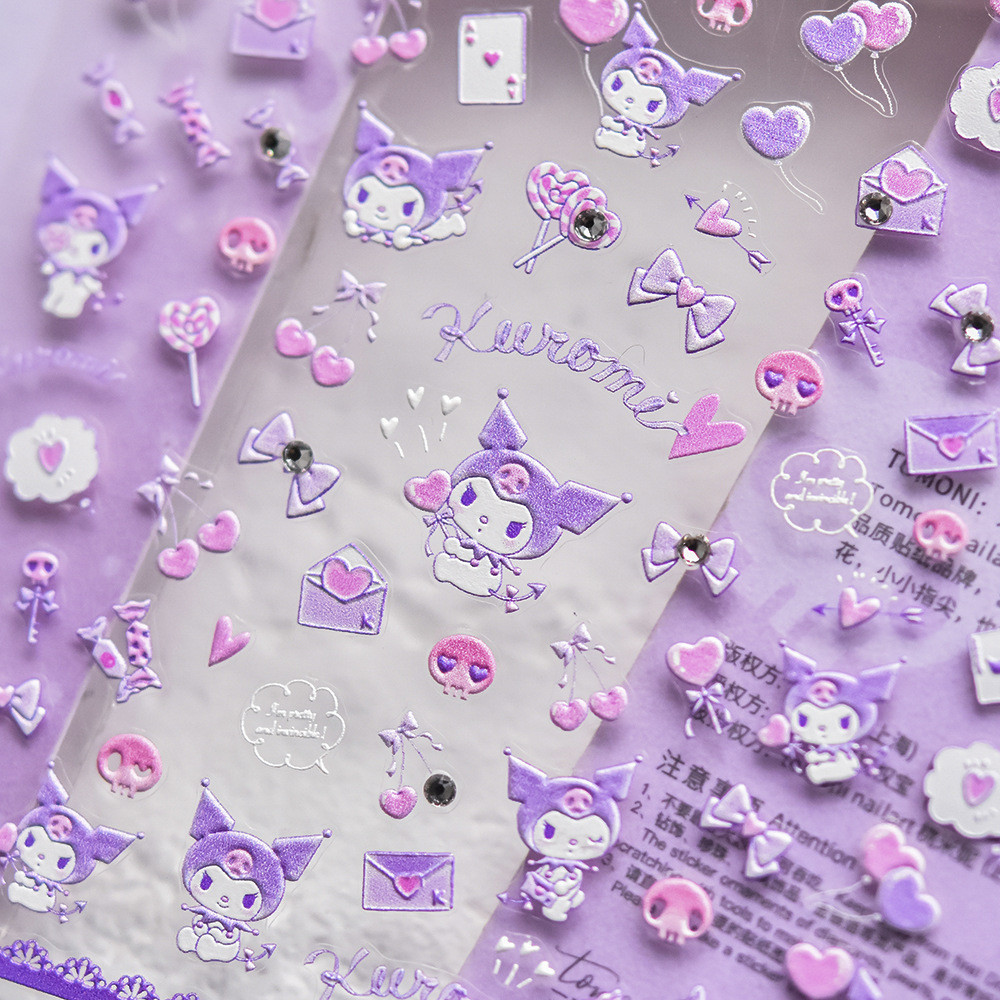 [Meow.Sensei] Sanrio & tomoni Cooperation Style Crystal Diamond Nails Sticker ของแท้ Co-Branded SAN Series 052 Kuromi