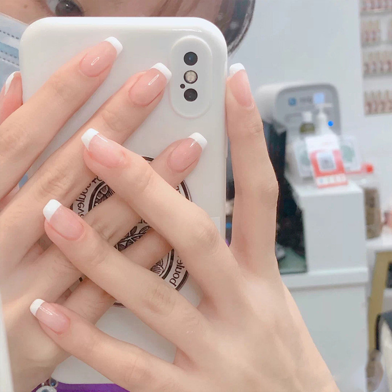 ประดิษฐ ์ 24 ชิ ้ นเล ็ บปลอมชุดกาวเล ็ บยาวเล ็ บความงามสวมใส ่ เล ็ บ DIY เล ็ บ