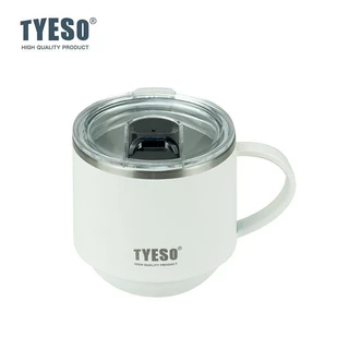 TYESO STACK แก้วน้ำสแตนเลส ขนาด 330 มล. มีหูจับ มีฝาปิด วางซ้อนกันได้ เก็บอุณหภูมิได้ทั้งร้อนและเย็น