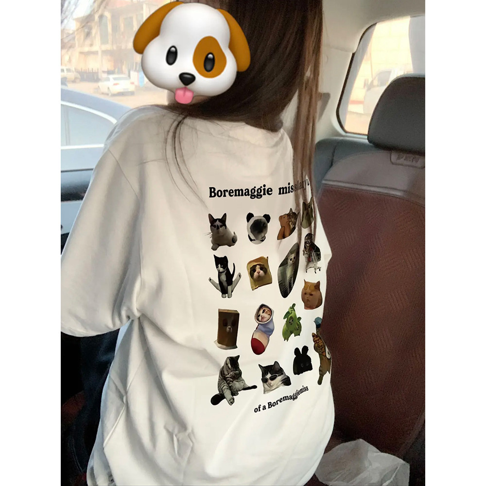 COD (กรุงเทพจัดส่งสินค้า)BOOM Shop รวมเสื้อยืด Oversize เสื้อคอกลมแขนสั้น สีพื้นสกรีนลายน่ารักๆ เท่ๆ เกาหลีชิคๆ