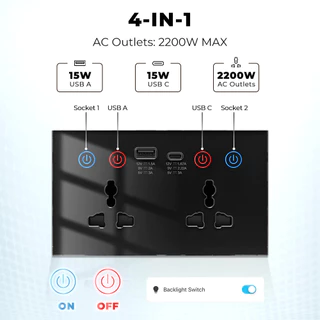 SMATRUL WiFi Plug USB และ Type-C พอร์ตสมาร์ทซ็อกเก็ต US EU UK Plug Power Monitor 10A WiFi Wall Socket สําหรับ Home Automation Tuya Smart Life Voice Control