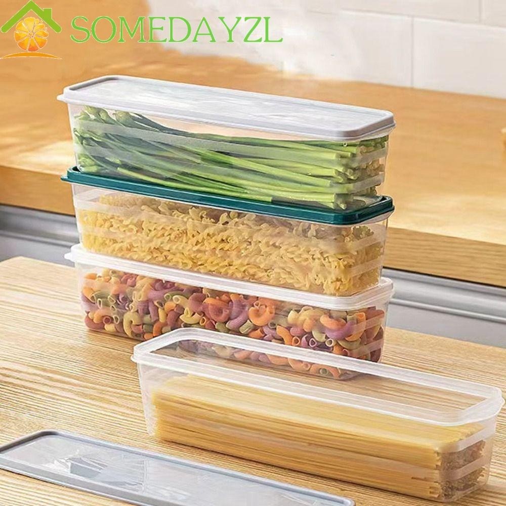 Somedayzl กล่องเก็บก๋วยเตี๋ยว, ภาชนะสปาเก็ตตี้พลาสติกปิดผนึก, แบบพกพาความจุขนาดใหญ่พร้อมฝาปิด Fresh-store กล่องพาสต้า Home