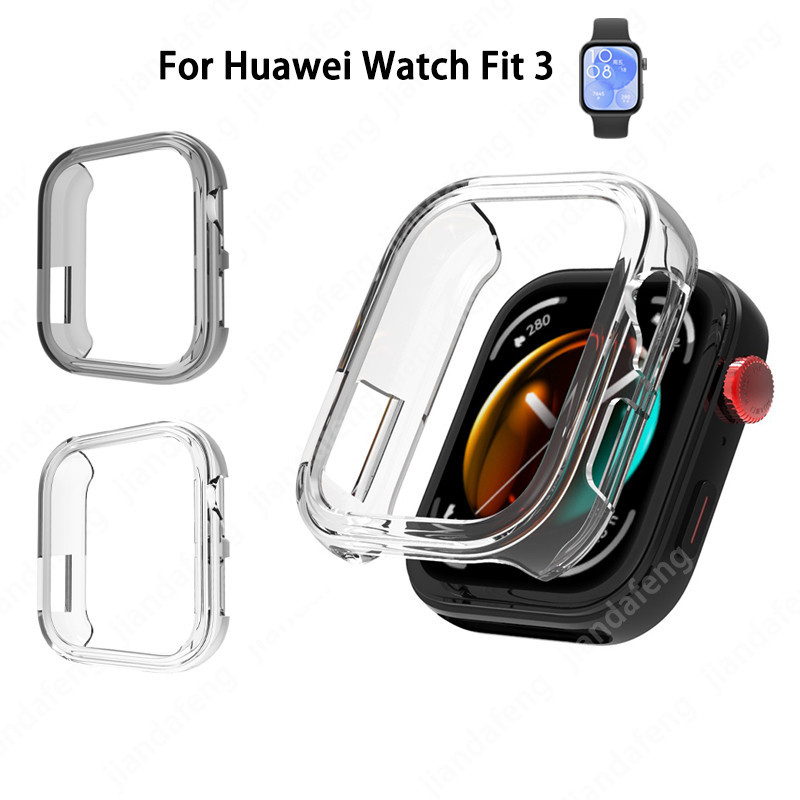 เคสป้องกันโปร่งใส TPU ป้องกันรอยขีดข่วนบางเฉียบสําหรับนาฬิกา Huawei Fit 3