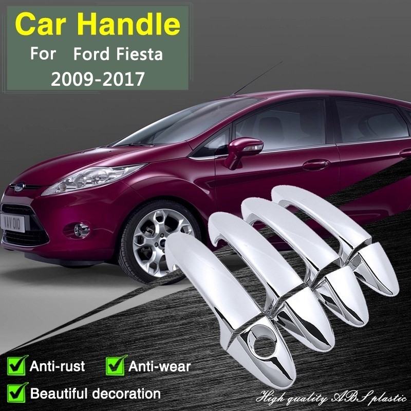 สําหรับ Ford Fiesta MK6 LX B299 2009 ~ 2017 Chrome มือจับประตูรถอุปกรณ์เสริมสติกเกอร์กันสนิม Trim จั