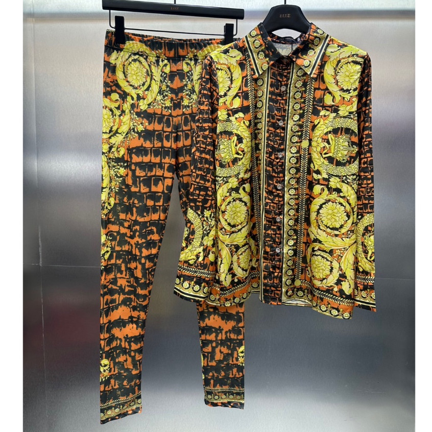 ♥ เช็คสินค้าก่อนสั่ง VERSACE SHIRT + LEGGING PANTS  ชุดเซท เสื้อเชิ๊ต + กางเกงขายาว เลกกิ้ง เวอซาเช่