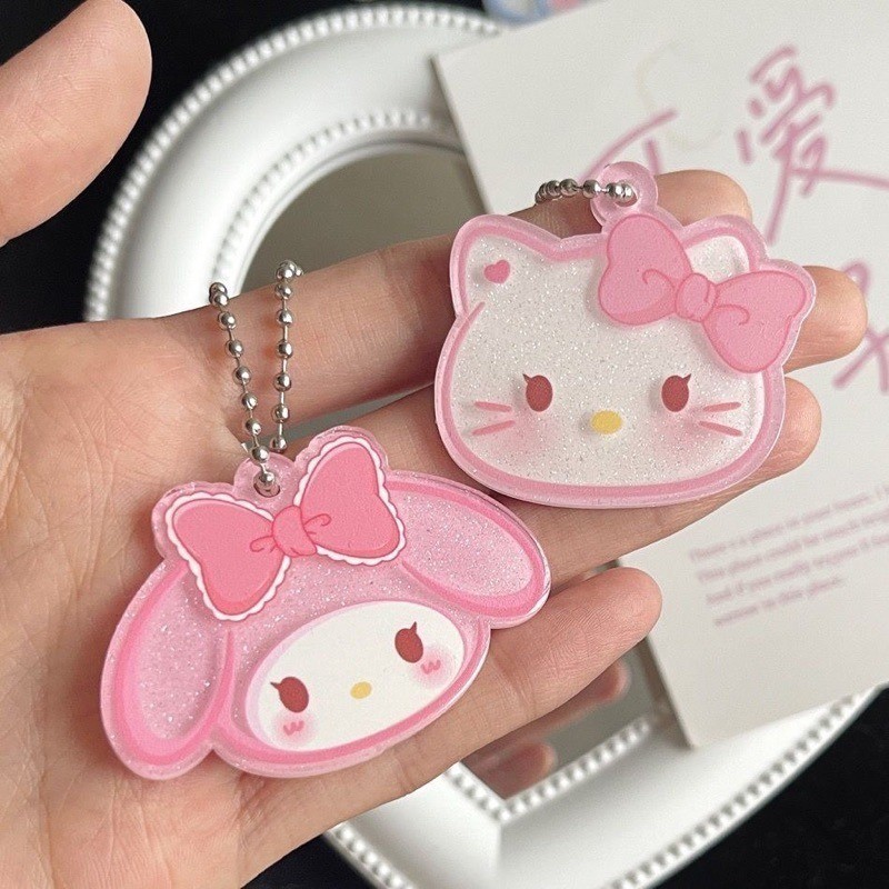SANRIO อะคริลิค ซานริโอ พวงกุญแจน่ารักและหวาน ของผู้หญิง หัวใจ คุโรมิ มายเมโลดี้การ์ตูนแอนิเมชั่นจี้กระเป๋าอุปกรณ์เสริมของขวัญวันเด็ก