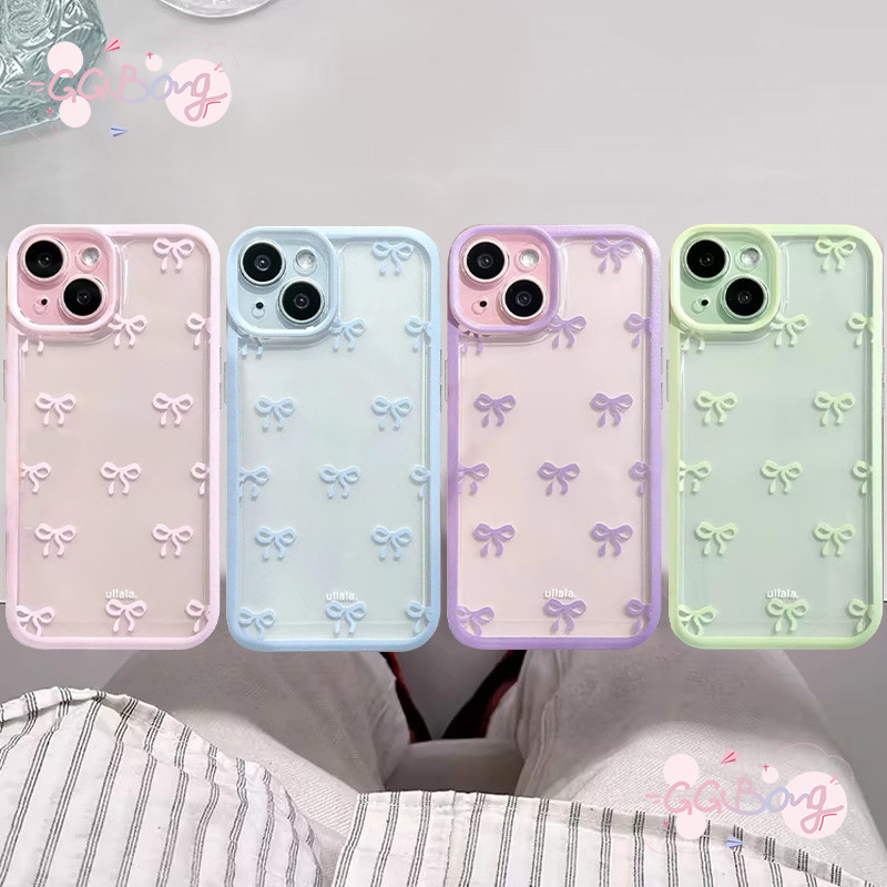 แฟชั่นปกอ่อนรูปโบว์น่ารักสีสันสดใส Iphone 15 11 14 12 Pro Max 7Plus 13 Pro Max เคส Iphone 8 7 15 14 XR X XS Max SE 2020 – โปรปัง