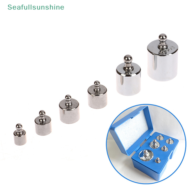 Seaf> 6 ชิ้น/เซ็ตเครื่องมือครัวบ้านใหม่ 5g 10g 20g 50g 100g กรัมชุดสอบเทียบที่ถูกต้อง Chrome Plag Scale น้ําหนักชุดดี