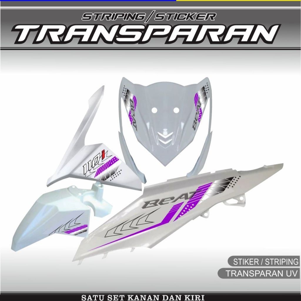 สติ๊กเกอร์แถบรถจักรยานยนต์ VARIATION HONDA BEAT FI TRANSPARENT / สติ๊กเกอร์ TANTA PGM FI SIMPLE MOTI