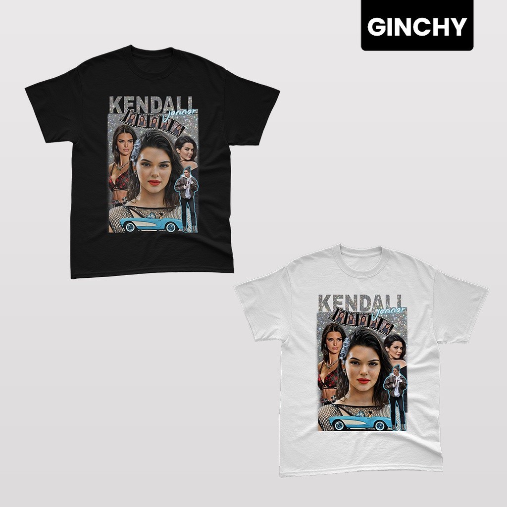 [พร้อมส่ง]Kendall Jenner | T-shirt | "Model" | "Kendall Jenn ธรรมดา คอกลม แฟชั่น สวยๆ สีขาว