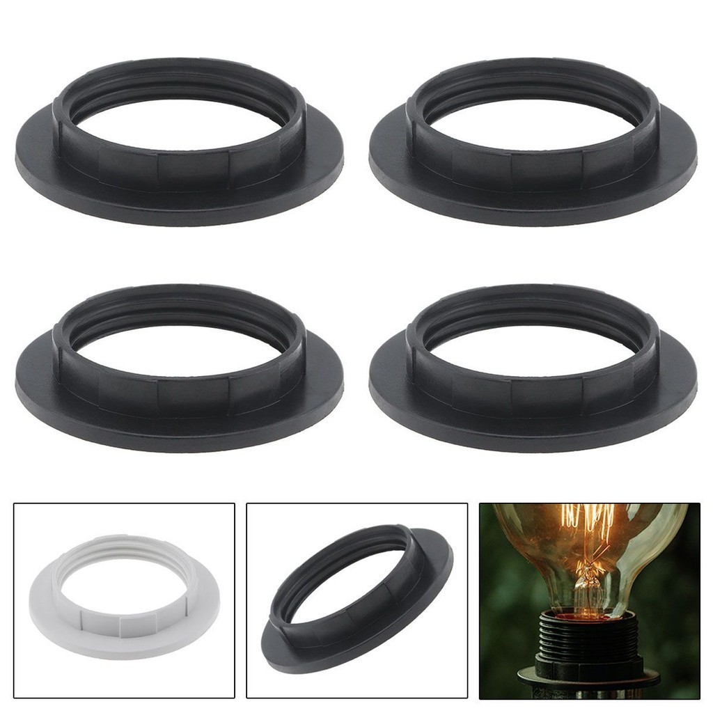 4 ชิ้น E26 / E27 โคมไฟคอแหวนเกลียว Candelabra ฐาน Retainer ล็อค Light Shades ซ็อกเก็ตลดแหวนหลอดไฟผู้