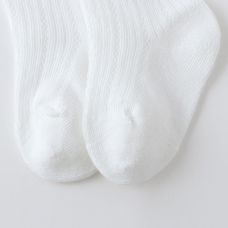 3คู่/ถุงลูกไม้น่ารักเด็กถุงเท้ายาวสีขาวบริสุทธิ์ตาข่ายระบายอากาศเด็กวัยหัดเดินสาวลูกวัวถุงเท้าฤดูร้อนสบายผ้าฝ้ายสาวถุงเท้า - รูปที่ 5