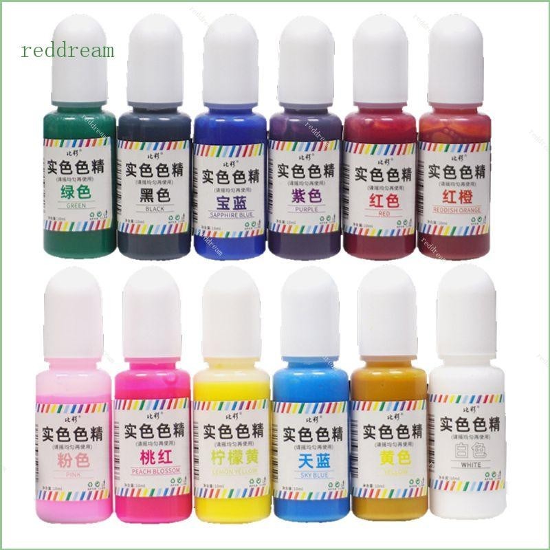 Redd 12 สี Liquid เรซิ่นสี Pigment สําหรับ UV เรซิ่นปลอดสารพิษเรซิ่น Dye สําหรับเครื่องประดับ