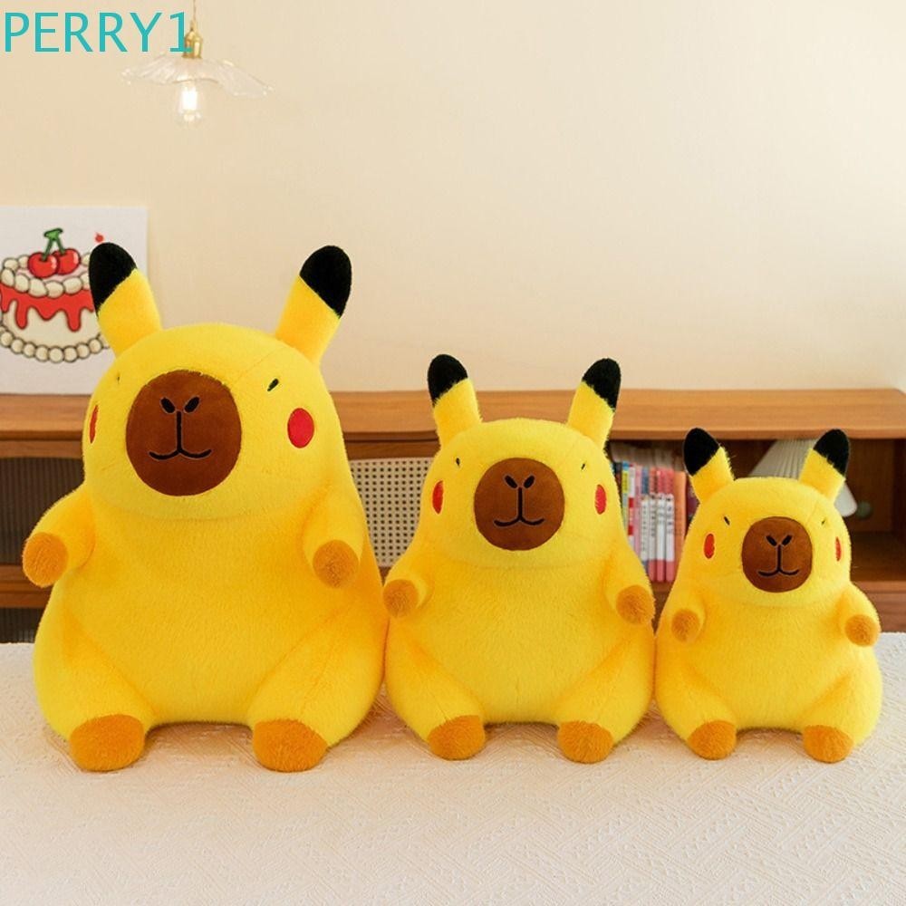 Perry Capybara ของเล่นตุ๊กตา, PP ผ้าฝ้ายคอสเพลย์ Pikachu Capybara ตุ๊กตาตุ๊กตา, ของเล่นเด็ก Fluffy จําลองคอลเลกชัน Pikachu Capybara ของเล่นตกแต่งบ้าน