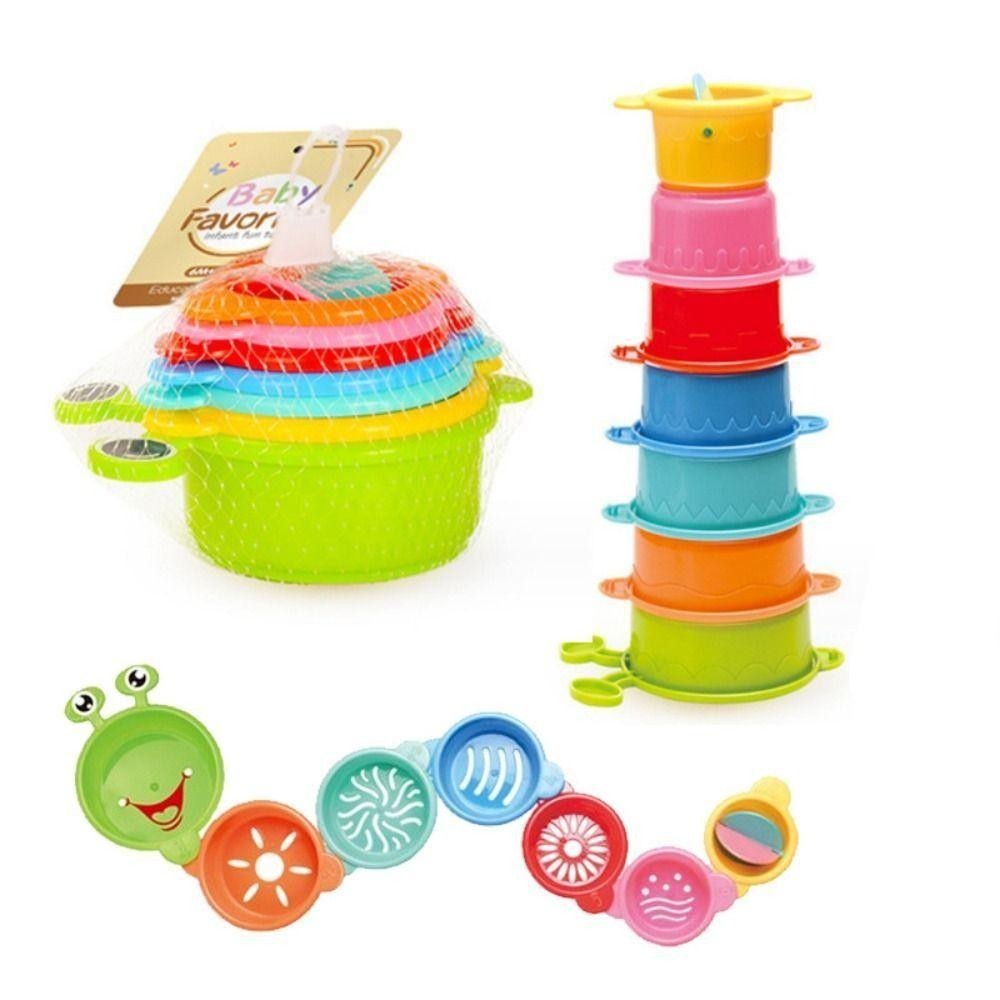 Keepin หอคอยแหวนซ้อน, การ์ตูนหมี Early Education Stacking Nesting Circle ของเล่น, ของเล่นซ้อน Building Block ของเล่นประสาทสัมผัส Montessori ถ้วยซ้อนของเล่นพ่อแม่และลูก ราคา ถูกที่สุด ดีลบีเคเค แกลเลอรีภาพที่ 9