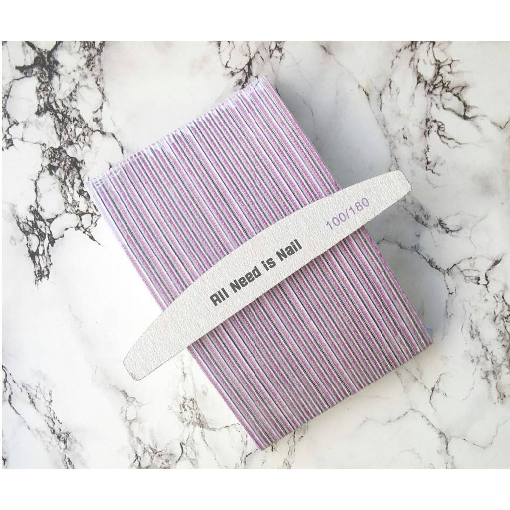 ตะไบสำหรับทำเล็บ ตะไบหยาบโค้ง ยกแพค 25 ชิ้น 100/180  พร้อมส่ง​🇹🇭🇹🇭