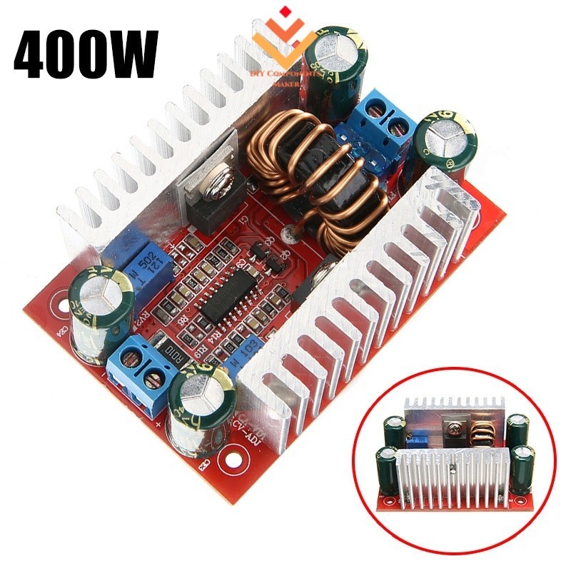 Dc 400W 15A Boost Converter แหล่งจ่ายไฟกระแสไฟคงที่ LED Driver 8.5-50V ถึง 10-60V แรงดันไฟฟ้า Charger Step Up โมดูล