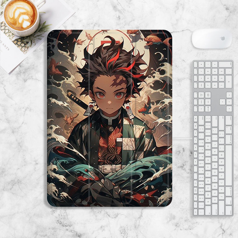 เคส Demon Slayer iPad air4/5/6 10.2 gen7/8/9 mini4/5/6 เคส iPad gen10 2022 pro11 pro12.9 pro13 2024 เคส Kamado Tanjirou