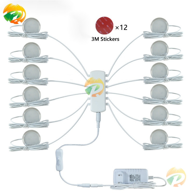 โคมไฟ LED dc12v 3W 5W ทรงกลมสําหรับใต้ตู้เสื้อผ้า