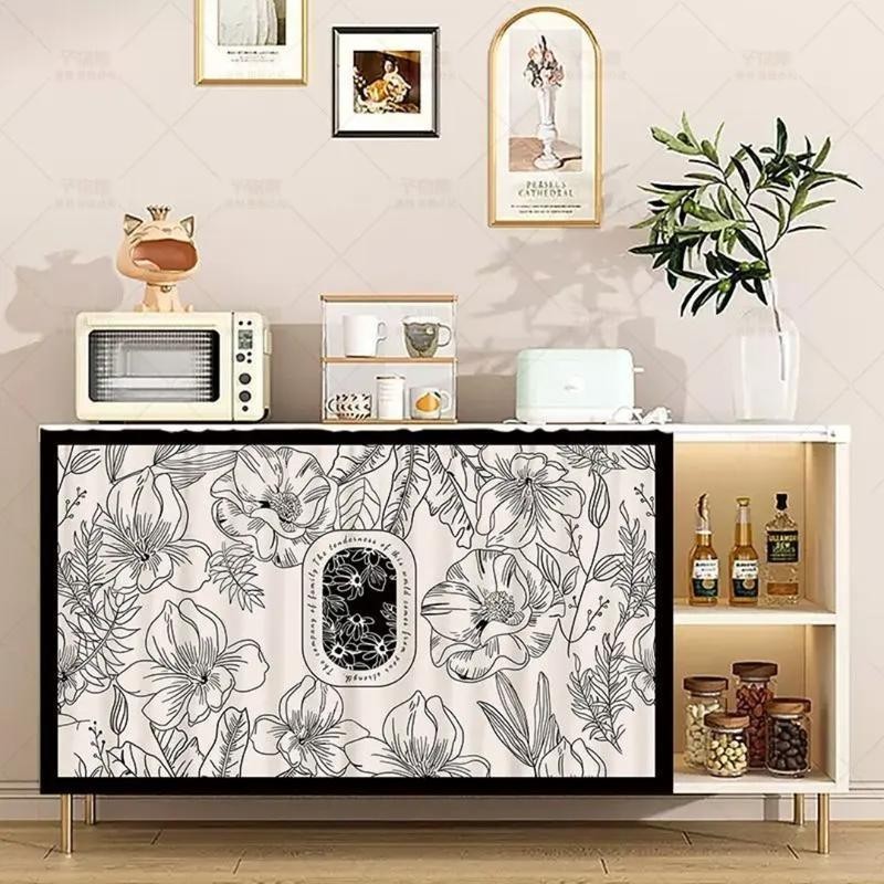 แนะนำ ผ้าม่าน ผ้าม่านประตูตู้ครัวและห้องนั่งเล่นม่านติดด้วยตนเองแบบไม่มีหมัด ผ้าม่านคลุมสไตล์จีนกันฝุ่นและกันน้ํามันเรียบง่ายและสวยงามของตกแต่งบ้าน ราคาพิเศษ มีเก็บเงินปลายทาง