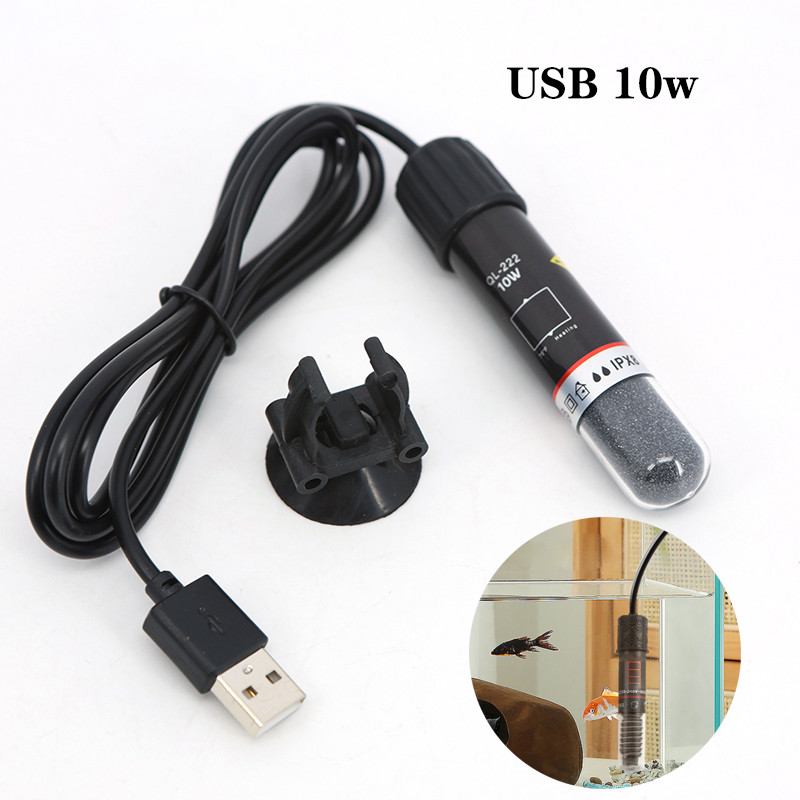 USB Mini Aquarium แท่งทําความร้อน 5V 10W สําหรับถังปลาขนาดเล็ก 26°C เครื่องทําความร้อนตู้ปลาอุณหภูมิคงที่ Submersible Thermostat เครื่องทําความร้อน THH1